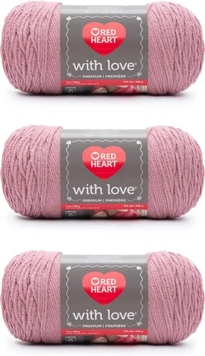 Miniatura 33 de Red Heart with Love Berry - Hilo rojo – Paquete de 3 unidades de 6.98 oz/7 onzas – Acrílico – 4 medianos (peinado) – 370 yardas – Tejido/ganchillo