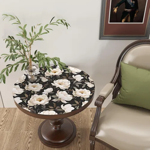 Miniatura 4 de Papel tapiz floral para despegar y pegar, papel de contacto negro/beige, flores de peonía grandes de 17.5 x 118 pulgadas, papel mural vintage