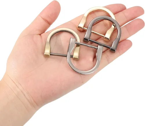 Miniatura 6 de uxcell Anillos en D de herradura en forma de U, hebilla de grillete atornillada Bronce claro