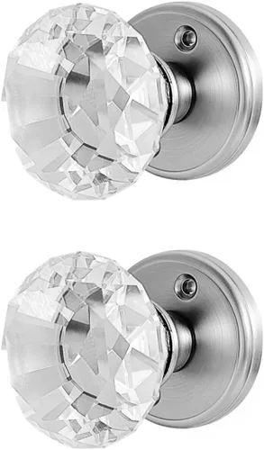 Miniatura 15 de Balin Designs - Perilla de puerta de cristal negro con cerradura, juego de perillas de puerta de vidrio para privacidad interior, manija decorativa