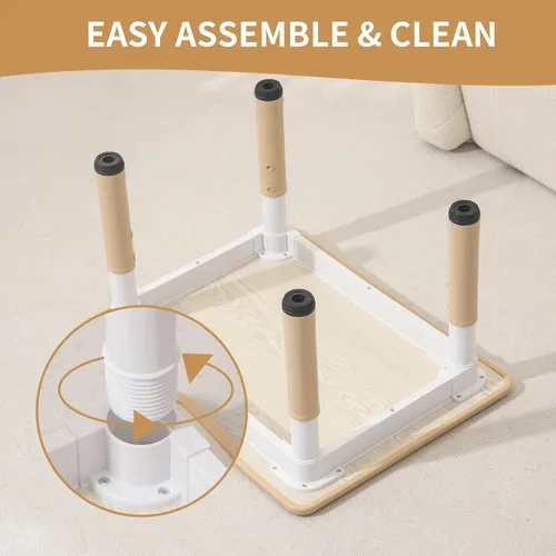 Miniatura 7 de Hulaibit Mesa y 2 sillas para niños pequeños, juego de mesa y sillas para niños de altura ajustable, 31.5 pulgadas de largo x 23.6 pulgadas de Grano