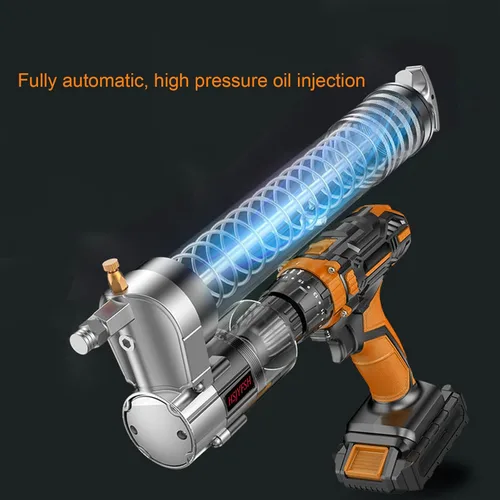 Miniatura 2 de Adaptador de pistola de engrase, convierte herramienta neumática, taladros inalámbricos y destornilladores de impacto en pistola de grasa eléctrica