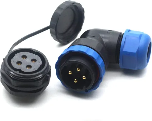 Miniatura 13 de SD28 2Pin ~ 26Pin con bridas codo conector de cable de aviación, conector de alimentación industrial IP67 (2 pines)