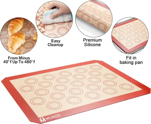 Miniatura 5 de Bandeja de Acero Inoxidable para Hornear con Rejilla de Enfriamiento y Tapete de Silicona para Hornear, Bandeja para Galletas con Rejilla
