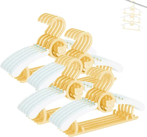 Miniatura 21 de Perchas HGYZE para bebé para armario, colgador antideslizante de 11"-14" ajustable para ropa de bebé para guardería, colgador de plástico para niños