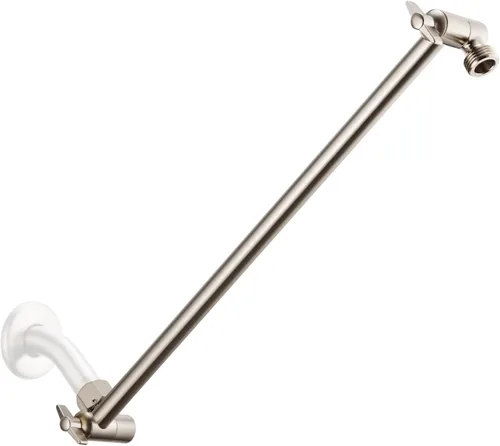 Miniatura 16 de Brazo de extensión de cabezal de ducha ajustable extra largo de 15 pulgadas con tornillo de bloqueo, ángulo cromado de acero inoxidable 304 1. Cromo
