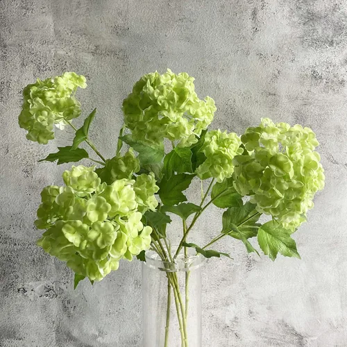 Miniatura 14 de YalzoneMet Bola de nieve artificial Viburnum 4 piezas de 26.8 pulgadas de color azul graduado, hortensias pequeñas, 2 cabezales, de látex natural