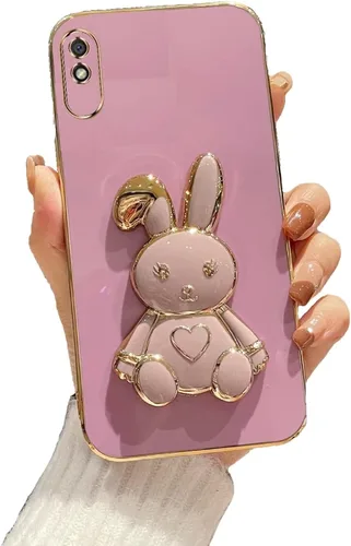 Miniatura 68 de Estuche con soporte de conejo de corazón para Xiaomi Redmi Note 10S, galvanizado suave TPU protector delgado a prueba de golpes con lindo conejito