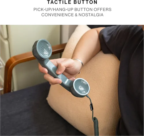 Miniatura 7 de Native Union Pop Phone – Auricular retro con micrófono y altavoz, USB-C para iPhone, iPad, Laptop, Tablet, Samsung S25, Flip 7, Fold 7 – Trabajo Pino