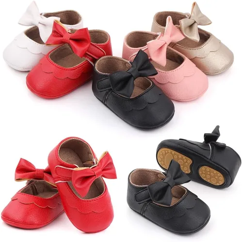 Miniatura 8 de Zapatos planos Mary Jane para bebés y niñas, suela suave antideslizante, suela suave, princesa, primeros pasos, de piel sintética, zapatos de vestir