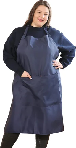 Miniatura 12 de Delantales de talla grande para mujer, con bolsillos, duradero, largo, ajustable, babero para cocina