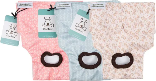 Miniatura 4 de CuteBone - Pañales lavables para perros, talla XS, paquete de 3, D16XS