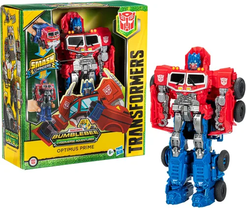Miniatura 9 de Transformers Bumblebee Cyberverse Adventures Dinobots Unite Smash Changer Optimus Prime figura de acción, juguetes para niños y niñas de 6 años