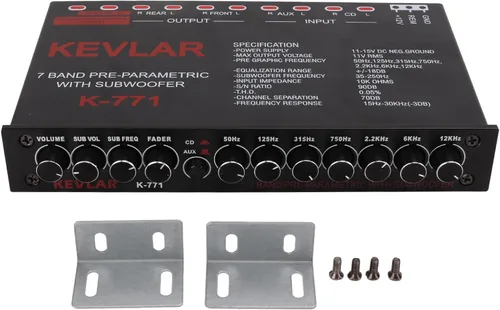Miniatura 7 de Ecualizador gráfico de audio para automóvil, ecualizador gráfico de audio de coche de 7 bares, ecualizador de volumen de control para sistemas