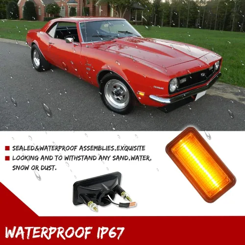 Miniatura 5 de para 1968 1969 Chevrolet Camaro Impala Nova Corvette El Camino Caprice Chevelle Luz de Marcador Lateral de Parachoques Delantero, Faro Antiniebla