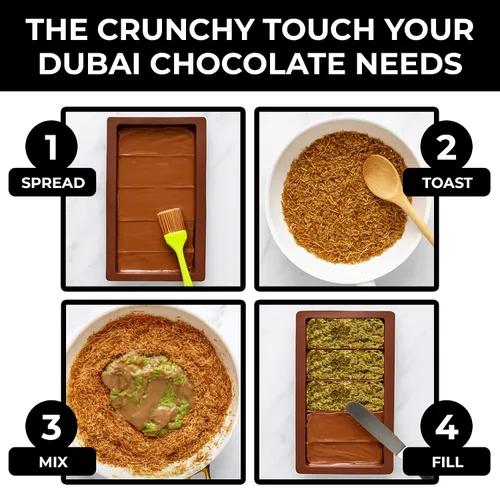 Miniatura 5 de Kataifi Masa de fillo rallada de Zest Delites, Kadayif seco para kit de chocolate Dubai, Knafeh & Kunafa, masa filo rallada Kadayif, pastelería