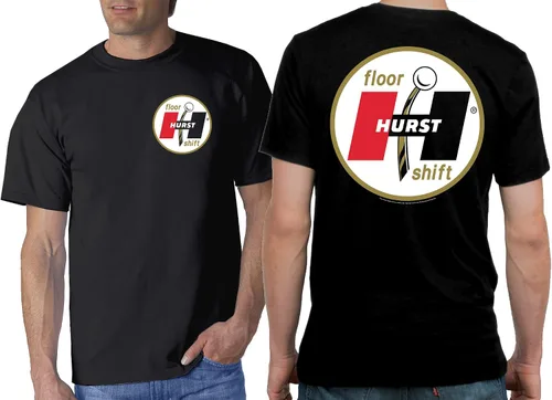 Miniatura 3 de Hurst Gold Floor Shift Black T-Shirt Hurst Shifter Wheels Decal Drag Gasser