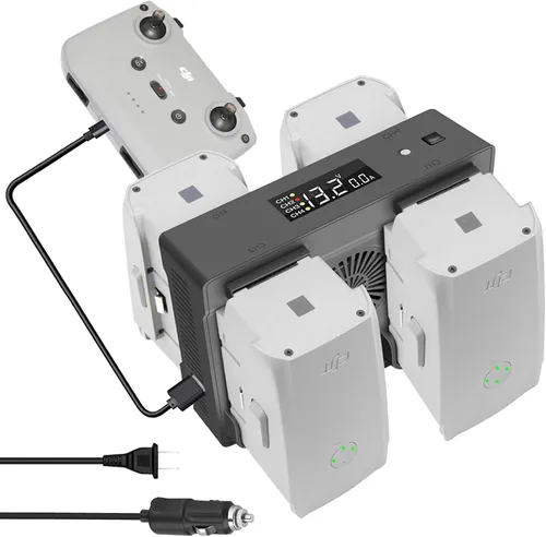 Hanatora Air 2S, Cargador de Pared y Coche Mavic Air 2 Compatible con DJI Air 2S, Batería Mavic Air, Hub de Carga Rápida Múltiple Paralela 5 en 1