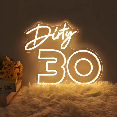 Miniatura 11 de Letrero de neón para decoración de pared, letrero de neón LED de feliz cumpleaños, regulable, alimentado por USB, para decoración de fondo de fiesta