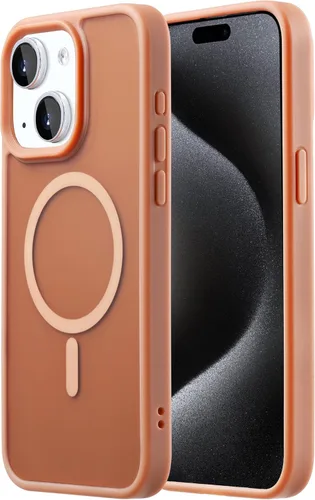 Miniatura 13 de Tigowos - Funda magnética para iPhone 15, resistente a las caídas, sensación de piel mate, a prueba de golpes, delgada, negro mate