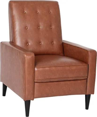 Flash Furniture Erza LeatherSoft - Silla reclinable con botones copetudos, moderna de mediados de siglo para uso residencial y comercial, color