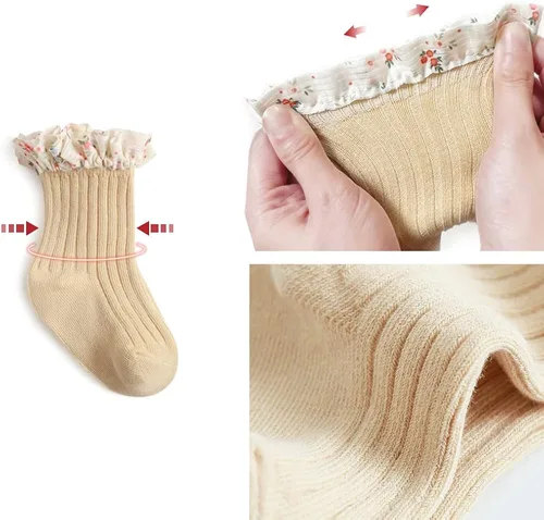 Miniatura 3 de Calcetines con volantes para bebés y niñas calcetines casuales de algodón para niños pequeños 0-8T