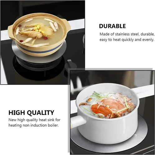 Miniatura 4 de Cabilock Difusor de calor de acero inoxidable para café, leche, utensilios de cocina con anillo de inducción, placa de inducción, difusor de calor