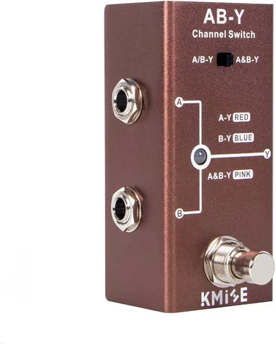 Kmise Pedal de efectos ABY, conmutador AB de selector de línea de caja para guitarra eléctrica, pequeño, tipo single, corriente continua de 9 V,