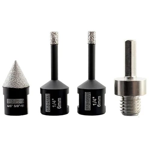 Miniatura 7 de DT-DIATOOL Brocas de núcleo de diamante, 4 unids/set de brocas de 6/6/0.236 in, broca de bisel de diamante de 0.787 in para porcelana, cerámica