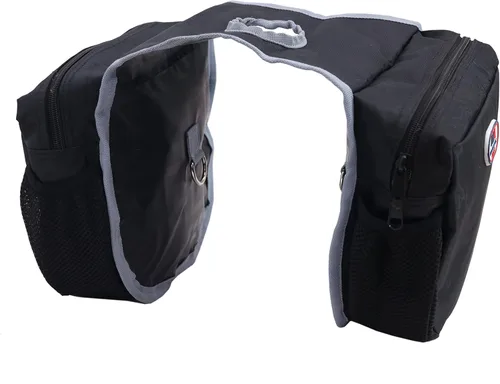 Miniatura 5 de Majestic Ally Bolsa de Cuerno Económica Aislada para Silla de Montar Western para Montar a Caballo con Prácticos Bolsillos de Malla Negro