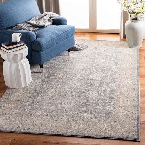Miniatura 19 de Safavieh Sofia Collection SOF330B, tapete clásico color gris claro y beige, Polipropileno