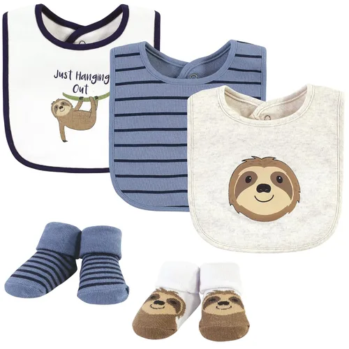 Miniatura 66 de Hudson Baby Conjunto de babero y calcetines unisex de algodón para bebé, Tamaño único Chica Calabaza