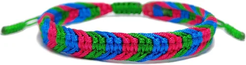 LAMIBEE Pulsera tibetana con diseño de pansexualidad bisexual LGBT Proud Love Brazaletes de cuerda de amuleto y bohemio para mujeres y hombres,
