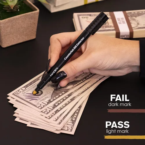Miniatura 2 de Nadex Bolígrafo falsificado, fácil de deslizar, dorado para real, negro para falsificaciones, detecta facturas falsificadas (paquete de 1)
