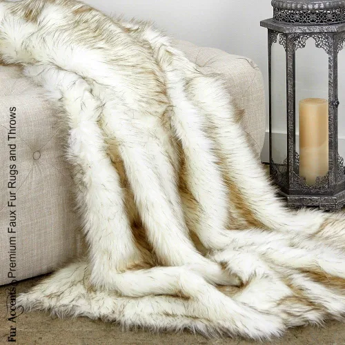 Miniatura 15 de Fur Accents Manta suntuosa de piel sintética de lujo, calidad de diseñador fabricada en Estados Unidos, Winter Fox