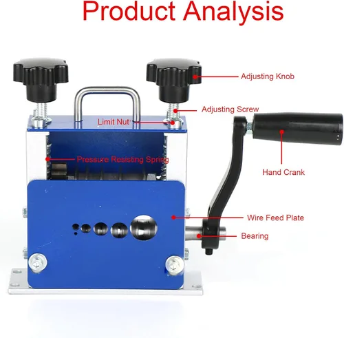 Miniatura 4 de Máquina pelacables, manual y eléctrico, compatible con taladro de cobre con 6 agujeros, rodillo de ranura en V para cables de 0.138 in, 0.276 in