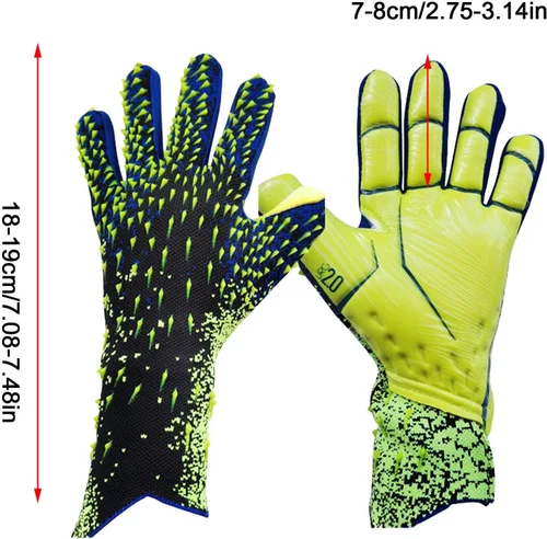 Miniatura 2 de N/A/A Guantes de portero, guantes de portero de fútbol, guantes de portero para niños con soporte para los dedos, guantes duraderos para adultos