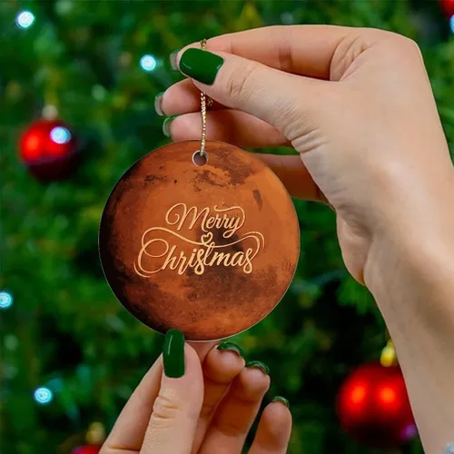 Miniatura 4 de Adornos de recuerdo de Navidad, universo y planetas, adornos de cerámica, adornos de estrella para árbol de Navidad, adornos colgantes de recuerdo