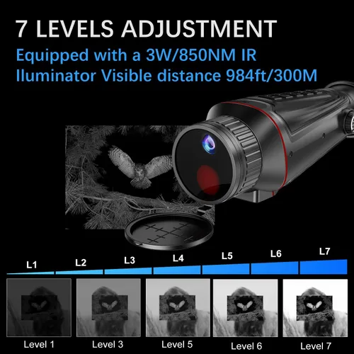 Miniatura 5 de 【Actualización 2026】 Monocular digital de visión nocturna 4K con iluminador infrarrojo y grabación de video, enfoque manual y dioptría, gafas