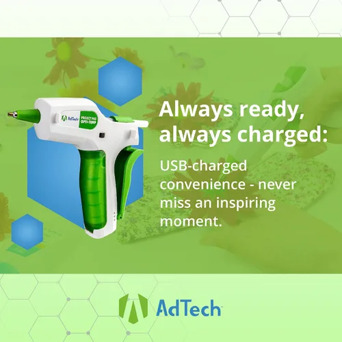 Miniatura 9 de AdTech Project Pro - Pistola de pegamento caliente inalámbrica recargable – Mini pistola de pegamento incluye 10 barras de pegamento Artistick sin