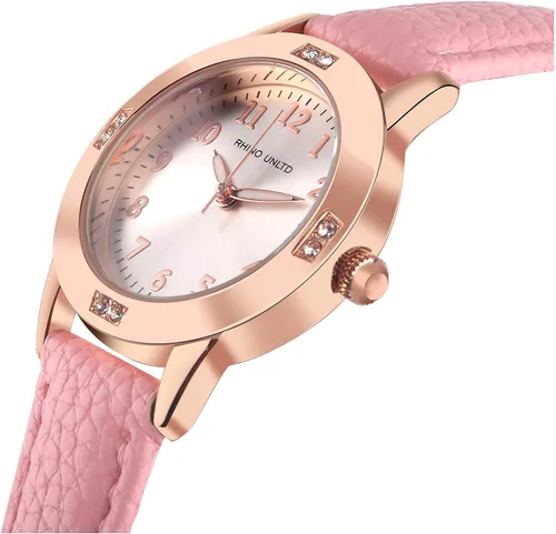 Miniatura 6 de Women's Leather Band Quartz Movement Waterproof Business Classic Analog Watch with Genuine Leather Stainless Steel Band Elegant Ladies Watch