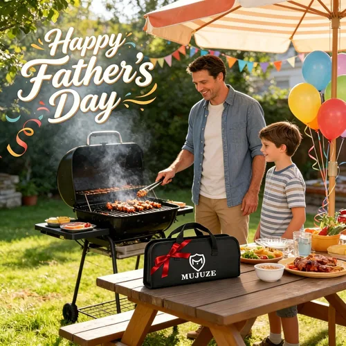 Miniatura 2 de MUJUZE - Accesorios para parrilla, regalos de barbacoa para hombres, juegos de parrilla para papá, accesorios de barbacoa con delantal para papá