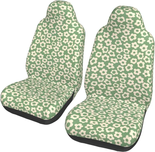Fundas de asiento de coche vintage con diseño de flores, fundas universales para asiento delantero de cubo, accesorios para la mayoría de los