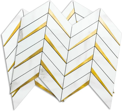 Miniatura 22 de DICOFUN Protector contra salpicaduras de 10 hojas de espiga para despegar y pegar, aspecto de madera blanca vintage, PVC para salpicaduras