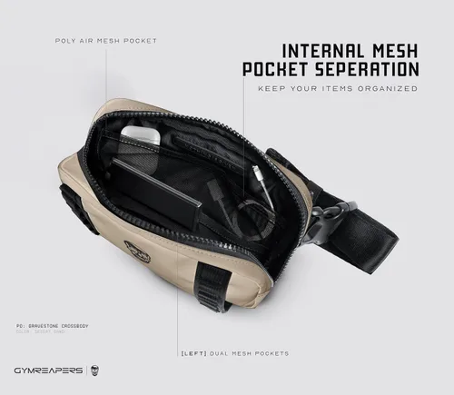 Miniatura 5 de Gymreapers Bolsos cruzados pequeños de viaje para hombres y mujeres con bolsillo oculto, riñonera cruzada impermeable para hombres con cinturón