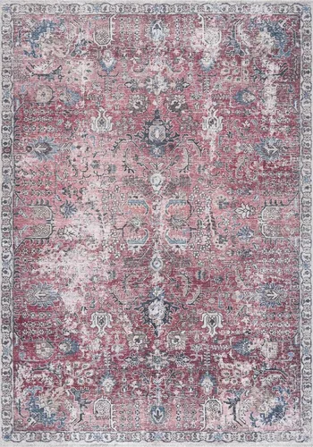 Miniatura 10 de Hauteloom Wentworth - Alfombra lavable a máquina para sala de estar, dormitorio, borde de medallón, diseño floral desteñido, oriental tradicional