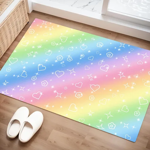 Miniatura 17 de Tapete de 2 x 3 pies con lazo rosa, bonito tapete de coqueta con moño, moderno y estético, tapete pequeño lavable para entrada, patio, dormitorio