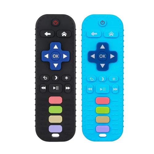 Miniatura 9 de Chuya Mordedores remotos de silicona para bebés, juguetes para dentición para TV, para bebés de 3-6-12-18 meses, juguetes para masticar para aliviar