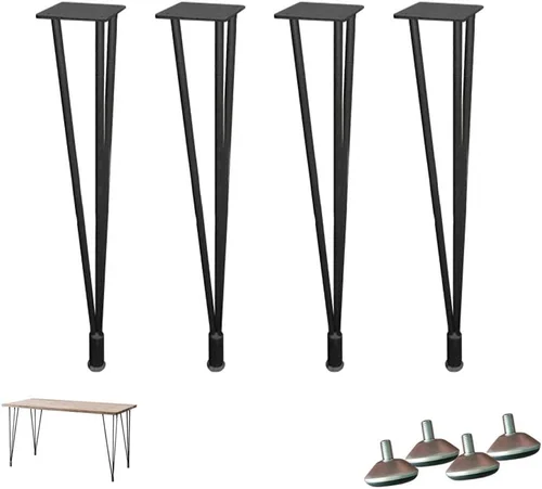 Miniatura 13 de Patas ajustables de metal para muebles, patas de mesa de centro, 3 varillas, ajustables de 0 a 0.394 in, para escritorio, mesa de comedor, mesa