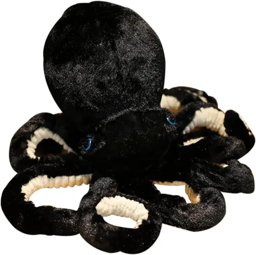Miniatura 2 de GOOC Pulpo, animales de peluche, pulpo, muñecos de peluche, juguetes de peluche de pulpo, regalo para niños y amantes (negro)